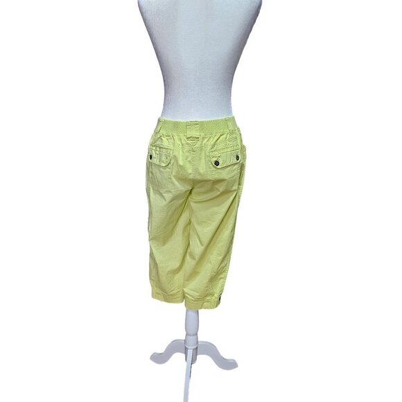 Chico lime green linen military style jacket and cotton capri cargo pants size 0 - Picture 8 of 15